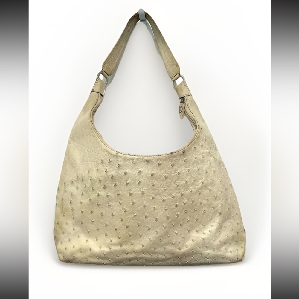 Vintage Genuine Ostrich Leather Lorenzi Shoulder Bag